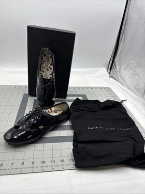 Zapatos planos Marc By Marc Jacobs para mujer de cuero negro con cordones EU 36.5, US 6.5 Foto 1 de 4