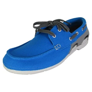 Zapatos de barco Crocs para hombre línea de playa con cordones, océano/humo, EE. UU. 7 - Imagen 1 de 3