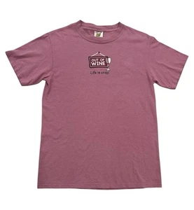 Life is Crap Women's Small Unisex Out Of Wine Graphics T Shirt Mauve - Picture 1 of 5