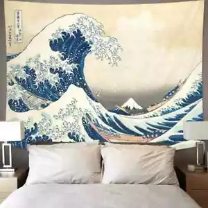 Monte Fuji, Japón Tapiz Arte Impresión Tapiz La Gran Ola de Kanagawa Pared - Imagen 1 de 38