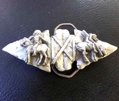 1993 New Vintage GAP Tomahawk Battle Ax Arrowhead Mens Indian Belt Buckle - Image 1 of 4