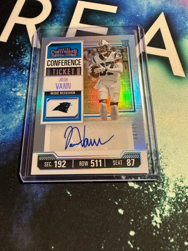 2023 Panini Contenders Football Josh Vann Conference Ticket RC Auto /75 - Image 1 of 1