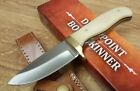 Fixed Blade Knife 3 1/2" Skinner Blade Smooth Bone Handle Custom Leather Sheath