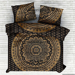 Indian Mandala Cotton Handmade Two Pollow Cover Twin Duvet Cover Ethnic Bedding