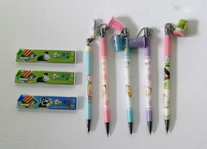 Japanese Mechanical PENCILS LOT of 5 COFFEE.BEAR Ice Cream ... w/ 3 lead packks - Picture 1 of 5