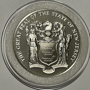 New Jersey State Vintage Proof Collector Coin Sterling Silver Rare Round Medal - Picture 1 of 15