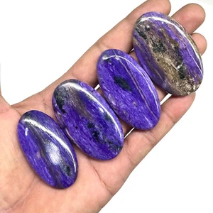 4 Pcs Naturel Charoïte 49,5-53,6 Mm Brillant Cabochon Gemme Lot En Gros - Picture 1 of 20