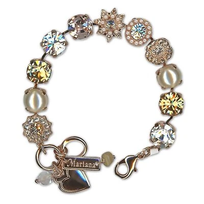 Bracelet by Mariana Woman Sophisticated Pearl and Clear Swarovski Crystals - Image 1 of 4