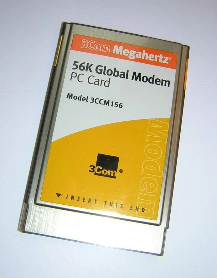 3Com Megahertz PCMCIA 56k Global Modem PC Card 3CCM156 with Dongle Cable - Image 1 of 1