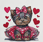 Yorkie In Love Personalized Embroidered Bath Towel