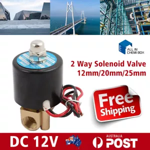 2 Way Electric Solenoid Valve Water Air Brass N/C Gas Oil Normally Closed DC 12V - Picture 1 of 13