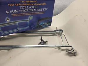 Ford Convertible 11A-7604144-K Sun Visor & Header Bracket Kit 1941 to 1948 - Picture 1 of 7