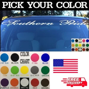 Calcomanía de vinilo parabrisas Southern Pride - minivan camioneta SUV automóvil - pegatina troquelada - Imagen 1 de 3