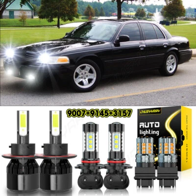 for Ford Crown Victoria 2002-2005 LED Bulbs Headlight + Fog Lights + Turn Signal - Image 1 of 4