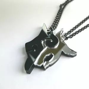 LoL Kindred best friends necklaces Laser cut black mirror acrylic - Picture 1 of 12