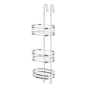 3 Tier Bathroom Shower Caddy Oval Storage Rack Shelf Organiser Basket Tidy Bath - Picture 1 of 8