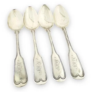 Four (4) Antique William W. White, New York, Circa 1800's Coin Silver Spoon Set - Picture 1 of 4