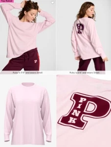 NEW XXL VS PINK COTTON LONGSLEEVE TSHIRT PINK TULIP P LOGO - Picture 1 of 6