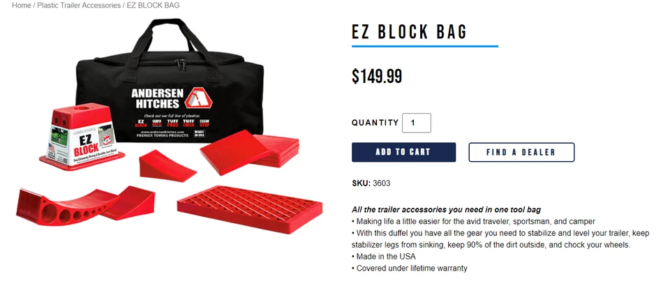 Andersen Hitch EZ Block Bag #3603 Foto 1 de 1