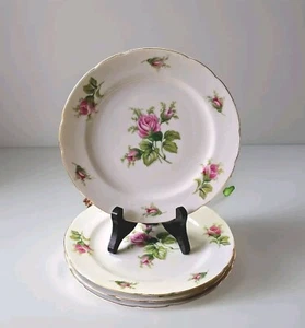 Vtg. Set of 4 Meito Japan floral shabby chic tea party 8" porcelain Bread plate  - Picture 1 of 8