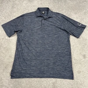 Footjoy Polo Shirt Mens Large Blue Golf Performance Stretch Casual Embroidered - Picture 1 of 12