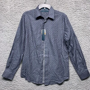 Perry Ellis Hemd Herren S Small Blau Knopfleiste Langarm Baumwolle - Bild 1 von 7