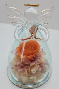 ANLUNOB Eternal Handmade Rose Glass Roses Angel Orenge  - Picture 1 of 8
