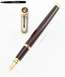 Waterman Gentleman Cartridges Fountain Pen in Bordeaux Red Gold with 18K M-nib - Picture 1 of 11