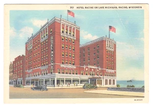 Postcard:  Hotel Racine on Lake Michigan, Racine, Wisconsin - Picture 1 of 2