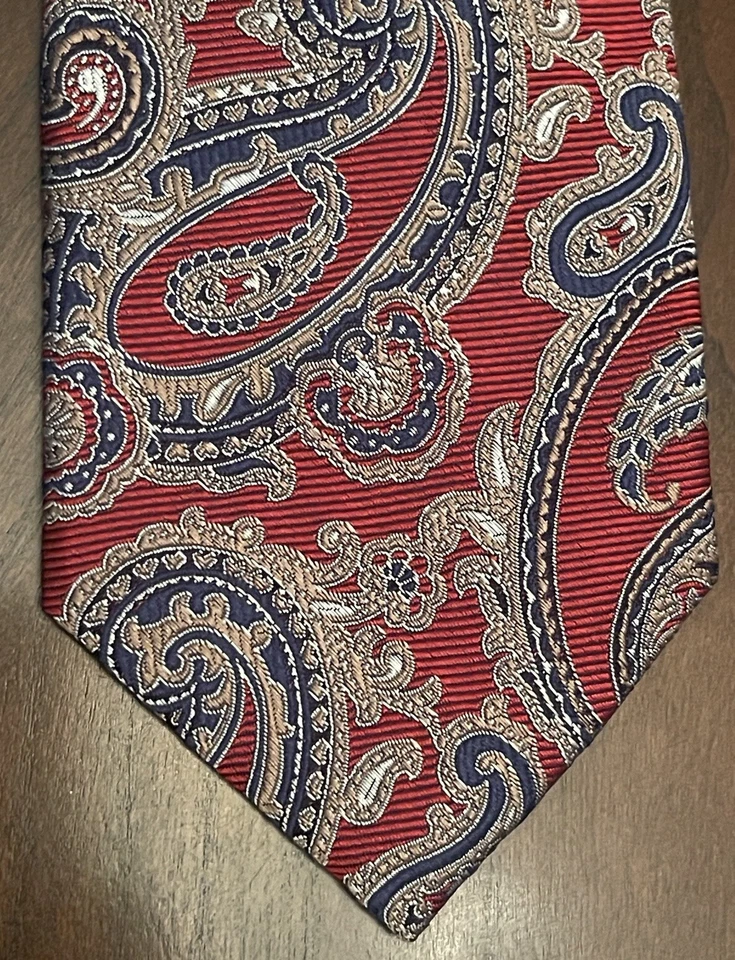 Corbata Roundtree & Yorke roja azul 100 % seda para hombre hecha en China Foto 1 de 4