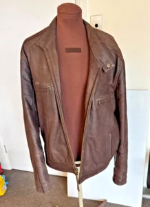 Mens Timberland Leather Jacket Size Large Brown Excellent Condition - Picture 1 of 7