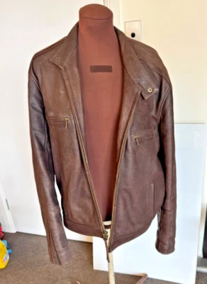 Mens Timberland Leather Jacket Size Large Brown Excellent Condition - Image 1 of 4