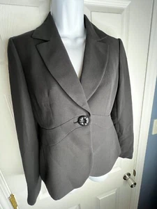 Vtg Ann Taylor Petite 0 Acetate Blazer Suit Jacket Single Button Career 0P - Picture 1 of 20