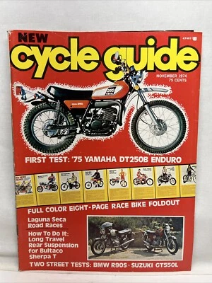 1974 December Cycle Guide Motorcycle Magazine Yamaha 1975 DT250 BMW R90S GT550L - Image 1 of 3