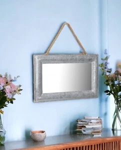 9" Silver Metal Framed Accent Mirror - Picture 1 of 11