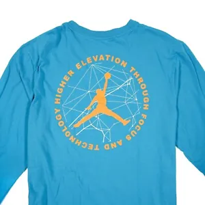Nike Men's Air Jordan T-Shirt Long Sleeve Mountainside DC9785-474 Blue Size M - Picture 1 of 18