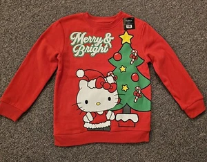 The Christmas Shoppe Hello Kitty by Sanrio Kids Small Sweatshirt Merry & Bright - Picture 1 of 9
