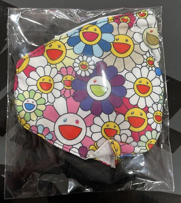 TAKASHI MURAKAMI x MoMA 'Flowers' Adult Unisex Face Mask w/ Pouch & Clip **NWT** - Image 1 of 4