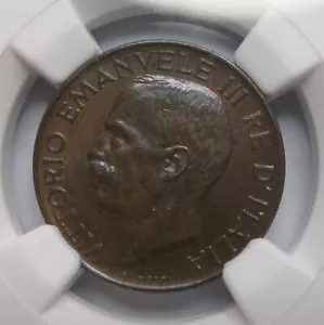 ITALIA 5 Centesimi 1923 R NGC MS 63 BN UNC Bronzo Grano Re Vittorio Emanuele - Foto 1 di 7
