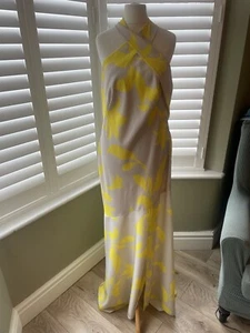 Stunning Coast Halter Neck Satin Maxi Dress Yellow Size 14 Wedding Races Party - Picture 1 of 18