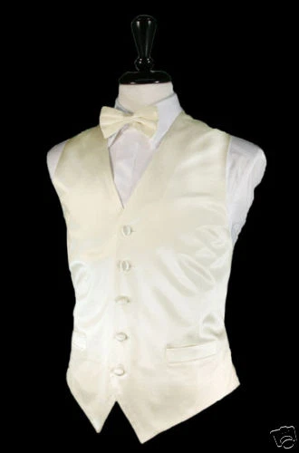  New Luxury Noble Solid Silk Tuxedo Vest & Bowtie - Image 1 of 1