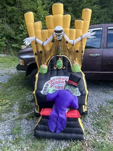 GEMMY 7' FOOT TALL CREEPY ORGAN PLAYER AIRBLOWN INFLATABLE (READ POOR CONDITION - Picture 1 of 17