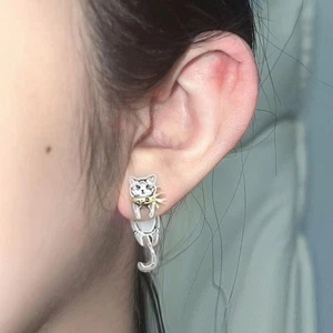 Trendy Up and Down Cats Earrings for Fashionable Cats Enthusiasts Daily Use - Bild 1 von 8