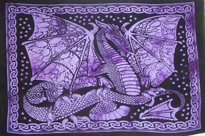 Lila Drache Wandteppiche Home Dekorative Wandbehang Bohemian Poster Batik - Bild 1 von 4