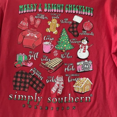 Camisa Top Simply Southern Niñas Jóvenes Manga Larga Tema Navidad Vacaciones Foto 1 de 4