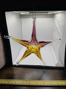 Vintage mundgeblasener Seestern Kunstglas Sonnenfänger / Briefbeschwerer - Bild 1 von 7