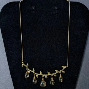 Vintage 925 Sterling Silver Leaf Vine Necklace 18k Gold Plated Handmade - Picture 1 of 3