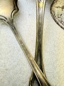Lote Vintage Plateado 1881 Rogers A1 & Oxford Silver Plate Co. Cucharas + Sal y - Imagen 1 de 5