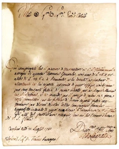 1780 Cagliari Sardinien handgeschriebener Brief Graf Francesco Lavagna M Malagrida - Bild 1 von 3