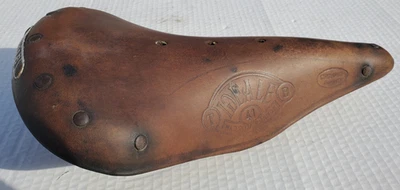 Assento selim de bicicleta vintage Ideal TB 41 couro marrom Schwinn Peugeot Motobecane - Imagem 1 de 4